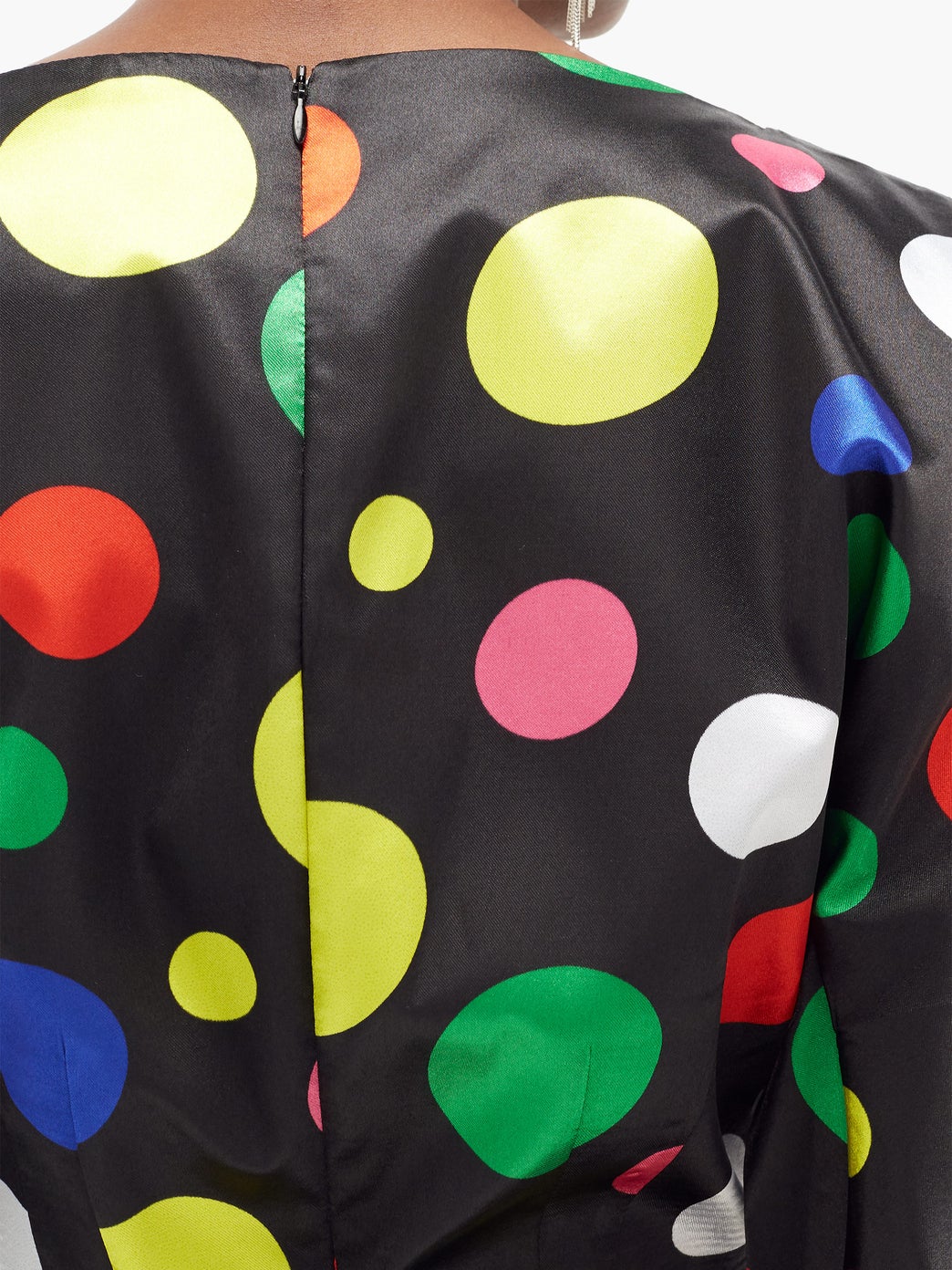 Polka dot o-sleeve mini dress