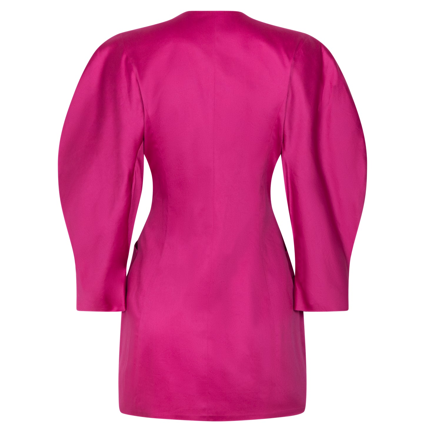 O-sleeve cotton satin mini blazer dress