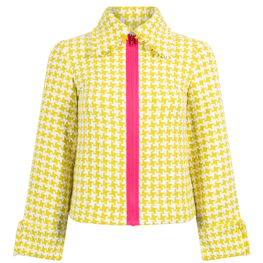 Houndstooth-bouclé jacket