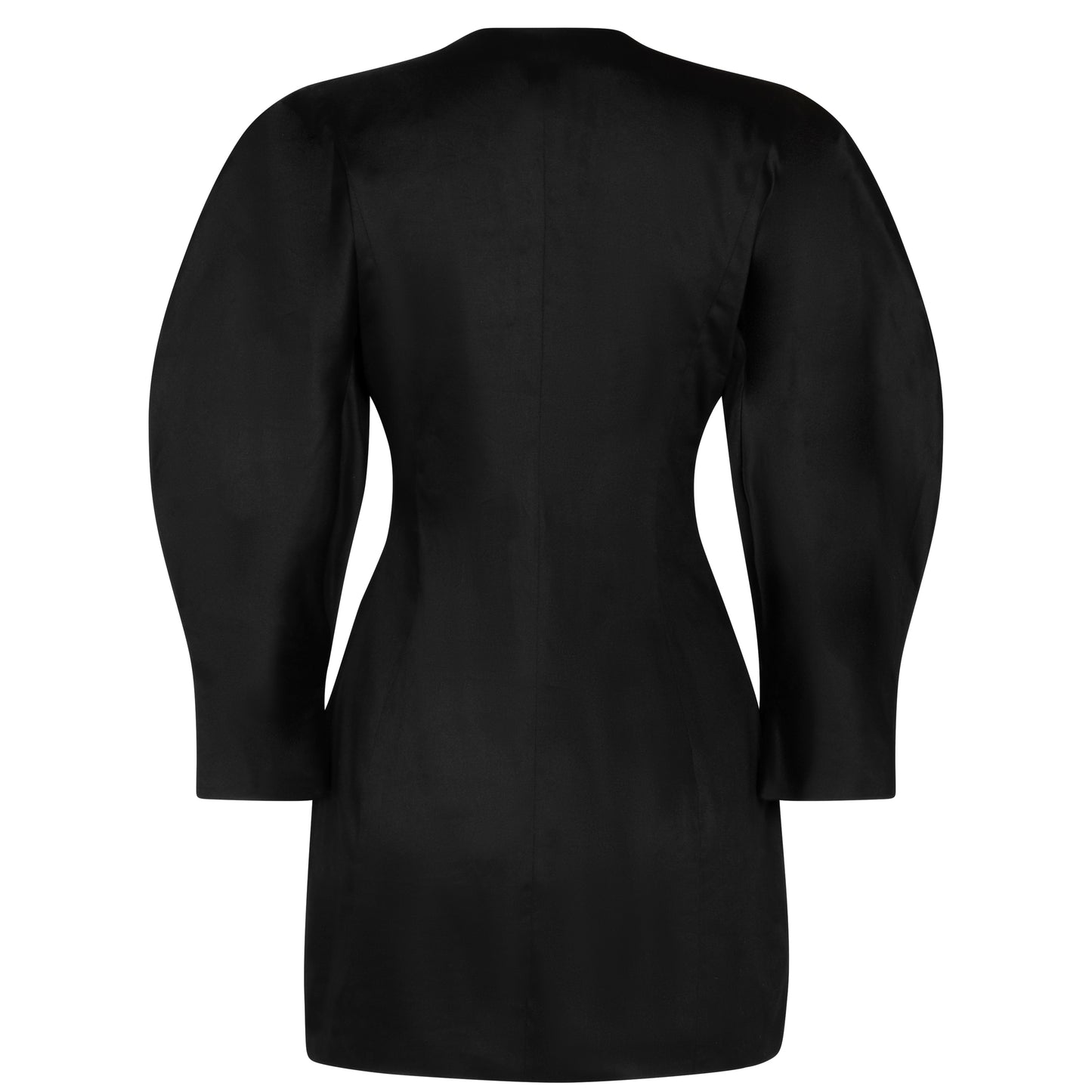 O-sleeve cotton satin mini blazer dress